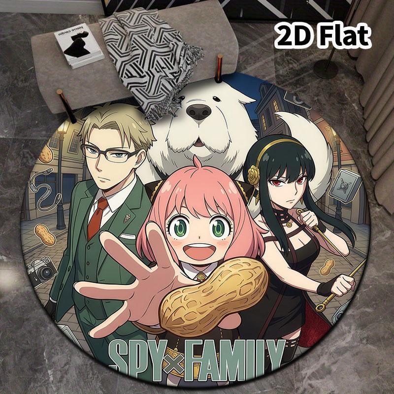 Spy Family Round Area Rug Carpet Rug For Living Room Bedroom Sofa Playroom Decor Nonslip Floor Mat