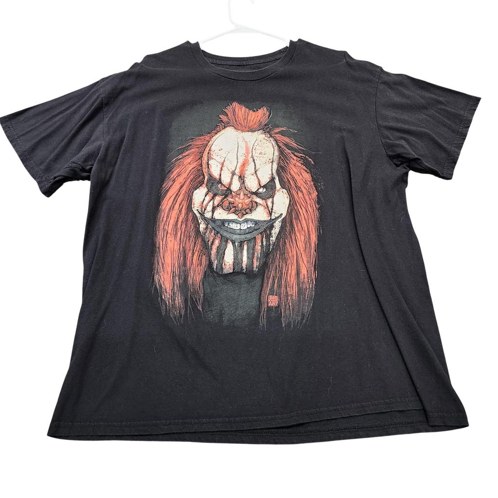Get Down Art Shirt Mens XL Black Cult Of Fools Clown Graphic Tee Horror Unisex T-Shirt