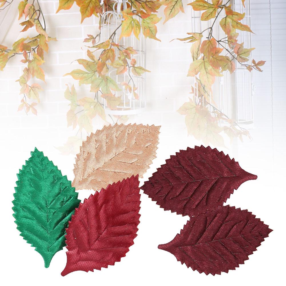 100pcs Artificial Plants Leaves Mixing Color Artificial Plants Leaves for Cloth Sticker DIY
