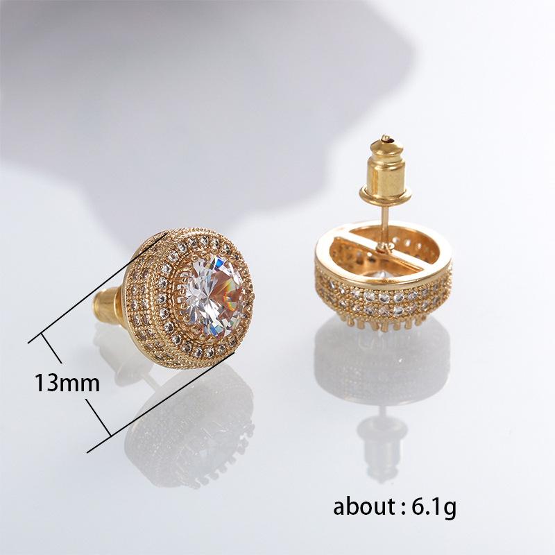 Earrings, Versatile Round Zircon Stud Earrings, Women'S Fashion Hipster Accessories