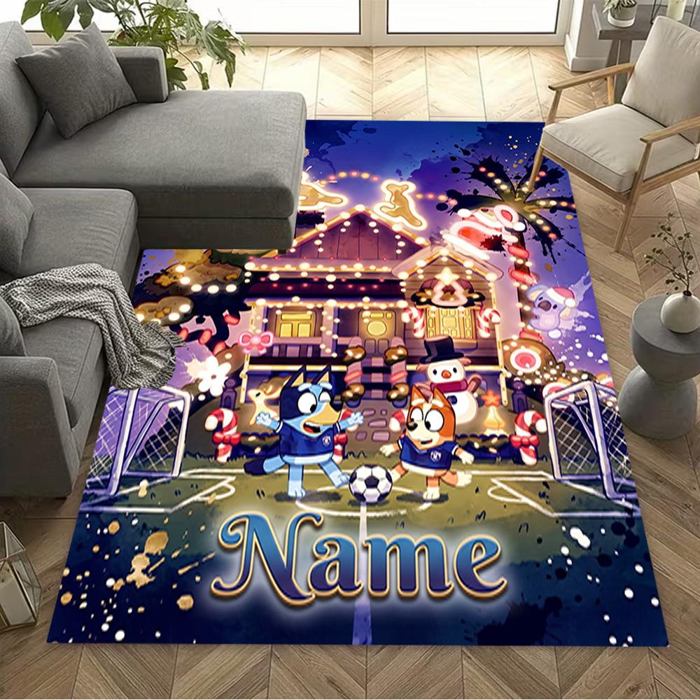 Spooky Pups Halloween Football Personalized Text Carpet Design for Foyer Decorate room Game Room Living Rooms Anti-slip Rug Office home decor