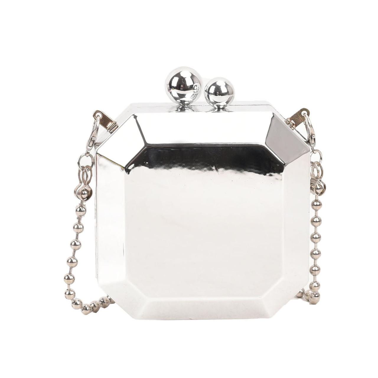 

Acrylic bag 2025 new European and American fashion glossy personality chain women s Internet celebrity messenger lipstick box bag