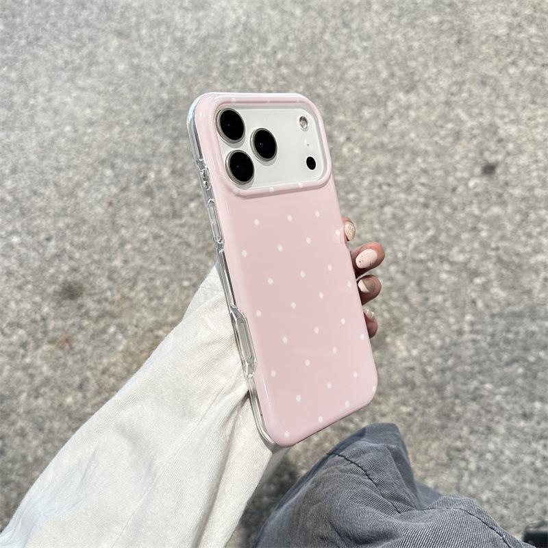 Korean Style Polka Dot 3D Wings Phone Case for iPhone 17/16 Pro Max/15/14