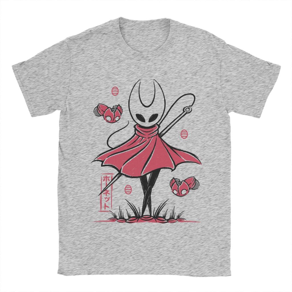 Vintage Hollow Knight Silksong Hornet Pánská bavlněná trička s kulatým výstřihem Trička s krátkým rukávem Oblečení plus size