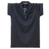 7XL Men's Plus Size Summer Cotton Short Sleeve Pocket T-Shirt with Open Collar and Buttons 