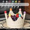 Crown Shape Ceramic Fruit Plate Home Living Room Coffee Table Snack Storage Box With Fruit Fork