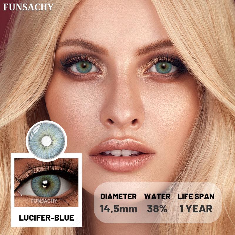 FUNSACHY 1 Pair Korean Lenses Colored Contact Lenses for Eyes Natural Round Black Brown Lens Beautiful Pupil Color Eye Contacts