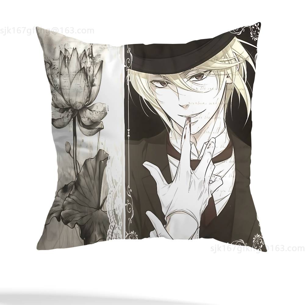 Anime M-Moriarty The Patriot Pillow Case Square Double-Sided Printing Short Plush Sofa Cushion Cover Bedroom Bedside Pillow