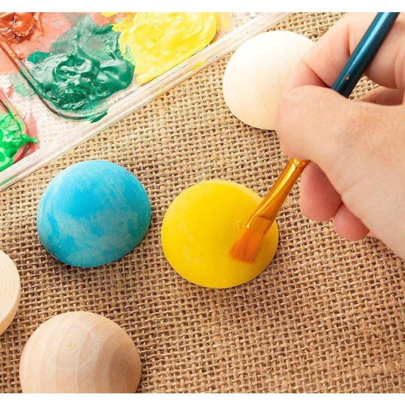 10-50MM Unfinished Wood Balls Half Wooden Balls Mini Hemisphere Half Craft Balls for DIY Projects Kids Arts and Craft Supplies