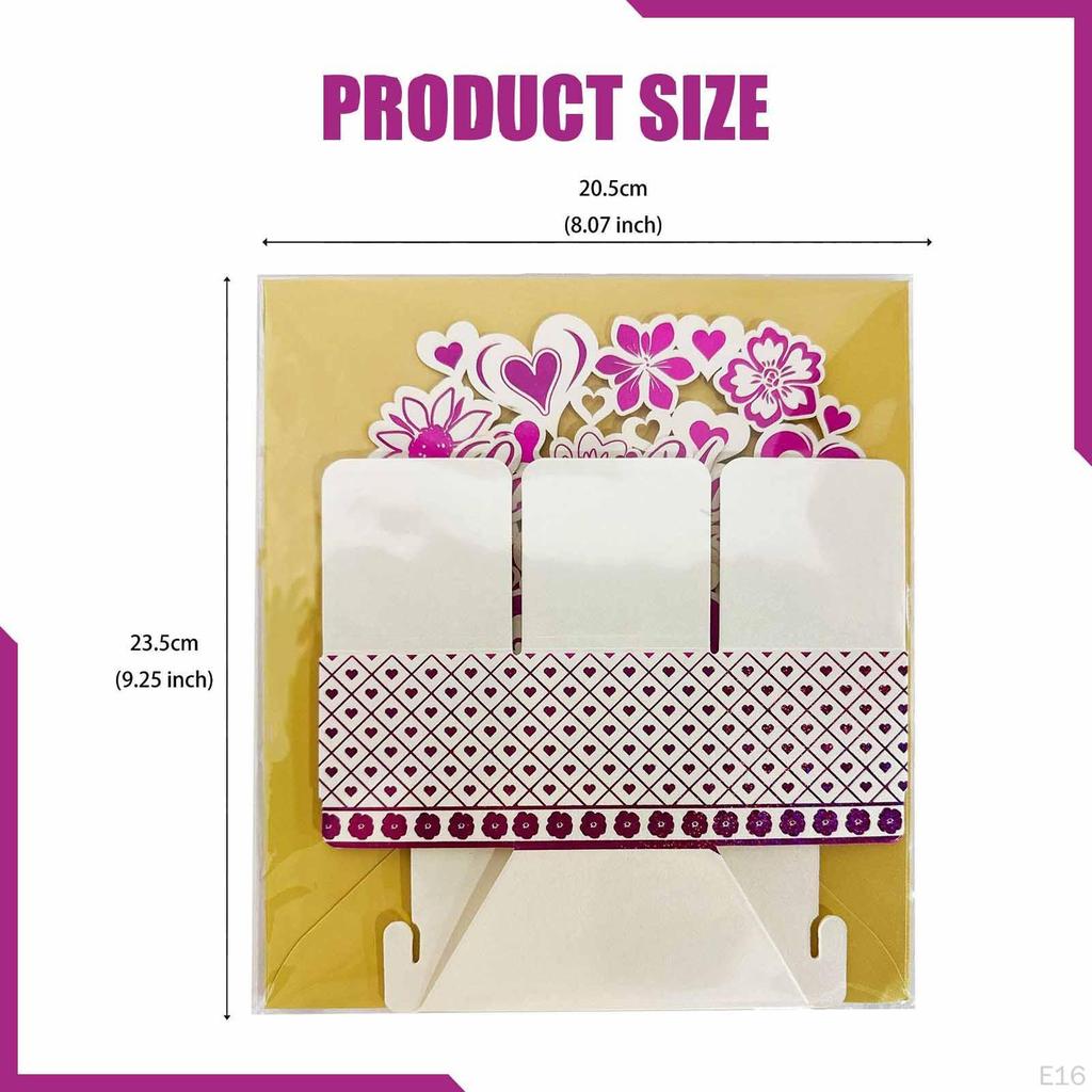 Decorative 3D Card-up in The Shape of A Heart And Flower, Ideal for Family Gatherings, Easter
