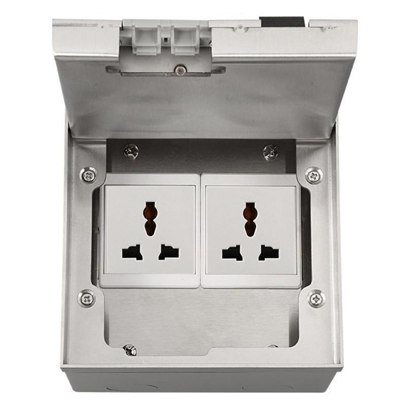 Marble Flat Floor Insert Multifunctional Pure Stainless Steel Power Ground Plug Household Floor Socket Box