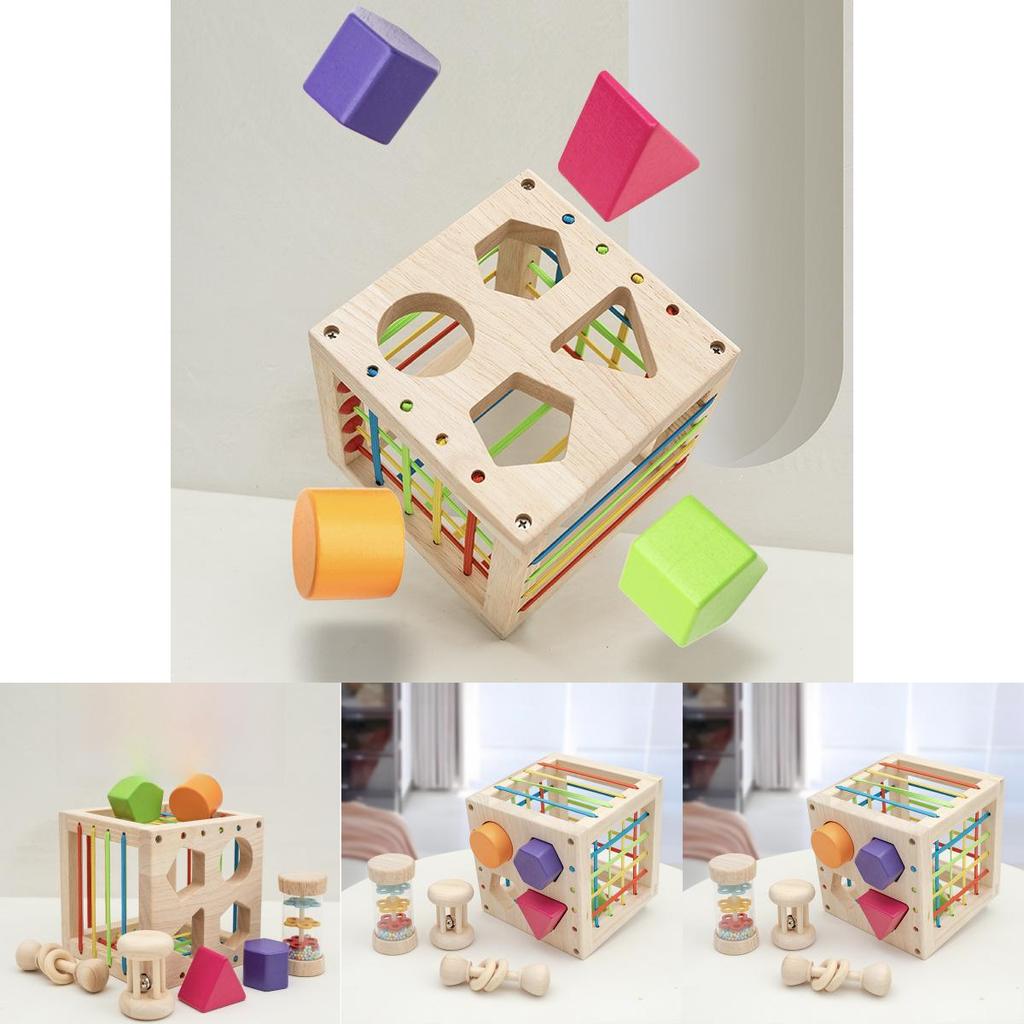 Montessori Wooden Block Set For Toddlers Infant Development And Learning