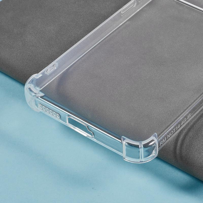 Pro Xiaomi Redmi Note 14 4G (164,84 mm) Zesílené pouzdro na telefon se čtyřmi rohy proti pádu Průhledný kryt z TPU