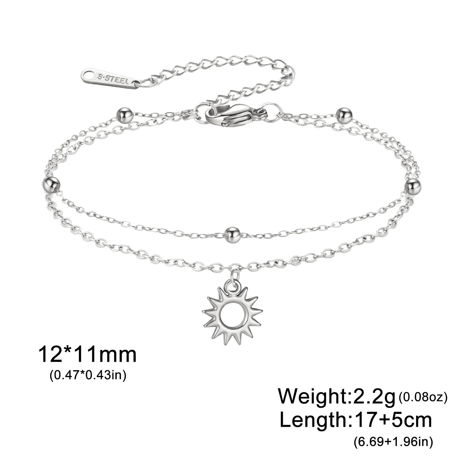 Skyrim Hollow Sun Pendant Bracelet Stainless Steel Women s Fashion Charm Bohemian Jewelry Valentine s Day Gift Wholesale 17-22cm
