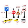10pcs / Lot Road Sign Including Clip On Stop Bus Station Thoroughfare Construction Worker Building Blocks Figure DO-IT-YOURSELF Playthings Children