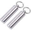Pill Holder Keychain,Portable Waterproof Single Chamber Stainless Steel Pill Container,Small Pill Box Case for Outdoor Travel Camping - 2 Pack