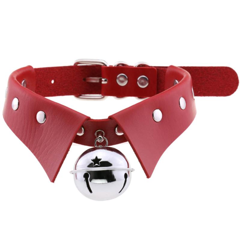 1Pc Punk Women Harajuku Heart Religion Cross PU Leather Choker Necklaces Punk Gothic Spike Rivet Collares Bell Torques Jewelry