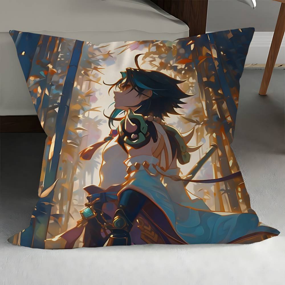 

Xiao Genshin Impact 45*45cm Cushion Cover Pillow Cover Decor Pillowcase Home Pillowcase For Couch Pillow 12x12Inch