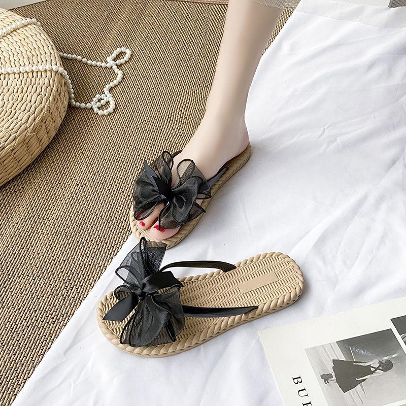 Пляжные сандалии женские тапочки шикарные элегантные модные туфли с бантом на платформе — фото 10