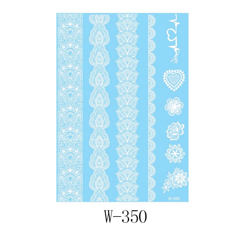 Black And White Lace Tattoo Sticker Wedding Bride Waterproof Tattoo Sticker Tattoo