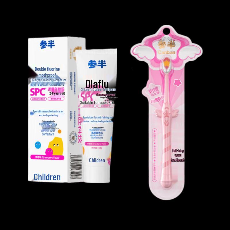 Canban Kids Olafluor Toothpaste & Toothbrush Set, Strawberry