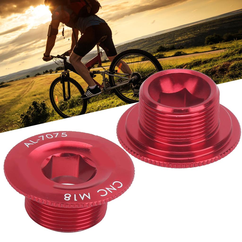 2pcs M18 Bicycle Crank Cover Screw Cap Dustproof Waterproof Aluminum Alloy Parts for Prowheel Hollow Integrated