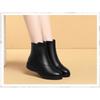 Non-slip Boots Women's Winter Flat-heeled Short Boots Soft Leather Cotton Shoes Velvet Warm New Medium and Old Snow Cotton Boots