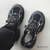 Men's Black Retro Dad Sneakers: Trendy, Breathable, Versatile Casual Sports Shoes