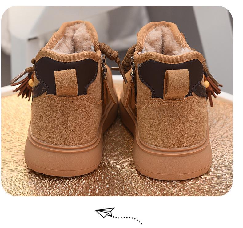 Girls' Fleece-Lined Snow Boots - Warm, Non-Slip, Winter 2025.