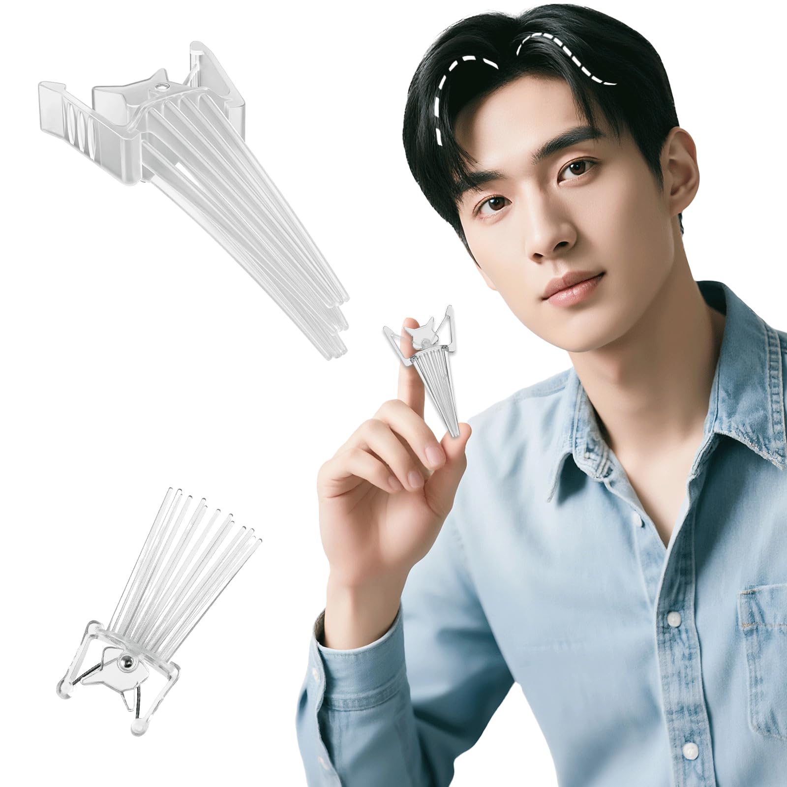 

AUTAKI Подъем челки Подъем корней для струящихся центральных объемных плоских волос без нагрева Удобная плойка для челки для женщин и подходит для длинных и коротких волос