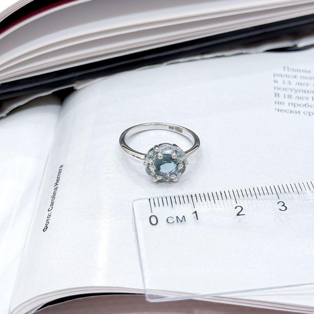 Srebrny pierścionek z topazem London Blue o masie 0,908 ct, masie produktu 2,81 g (2166931)