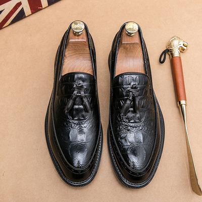 Fashion Spring Men Leather Driving Shoes Tassel Black Slip On Loafers Spring Summer Men Leather Moccasins Outdoor Club Pary Shoes Men