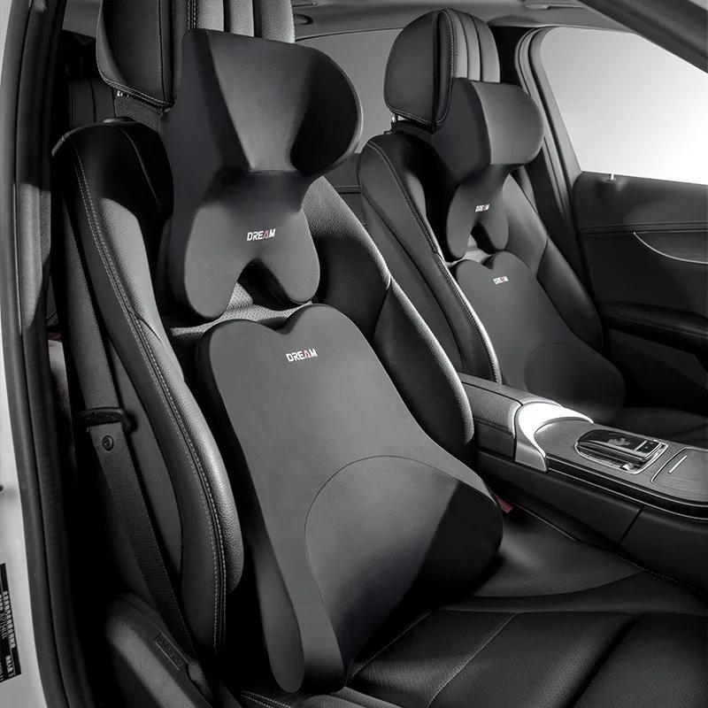 Car Memory Foam Lumbar Pillow Back Support Car Lumbar Support Headrest Neck Pillow Support Universal Soft Neck Pillows Cushion