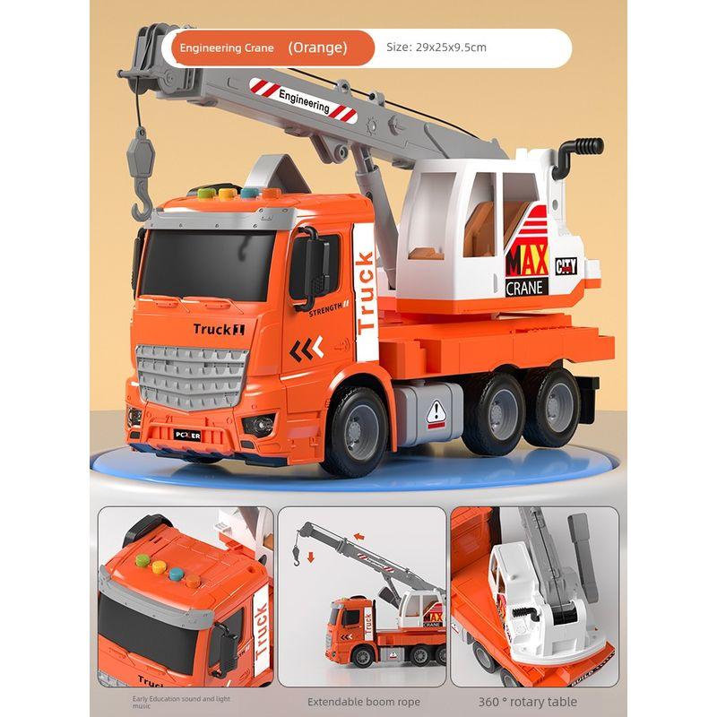 Kids Oversized Crane Model Alloy Crane [Plastic] Large Crane-Bright Orange