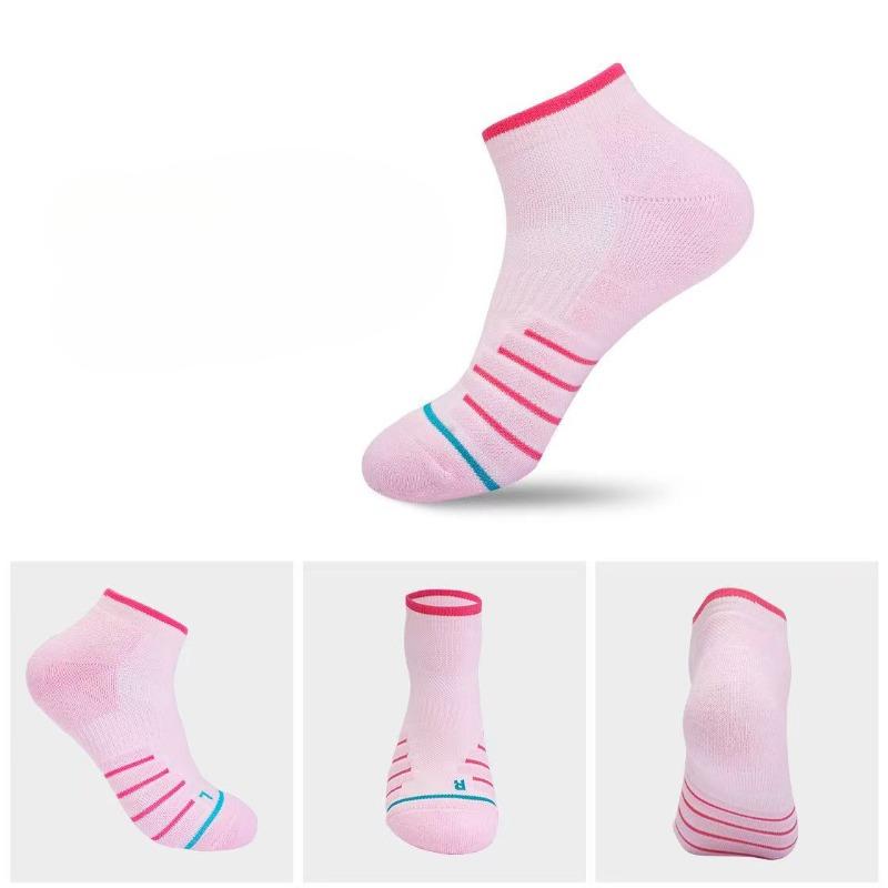 Dünne Damen-Sportsocken für Frühling und Sommer mit Mesh, atmungsaktiv, stoßdämpfend, rutschfest, nahtlose Frotteesohle, kurze Laufsocken
