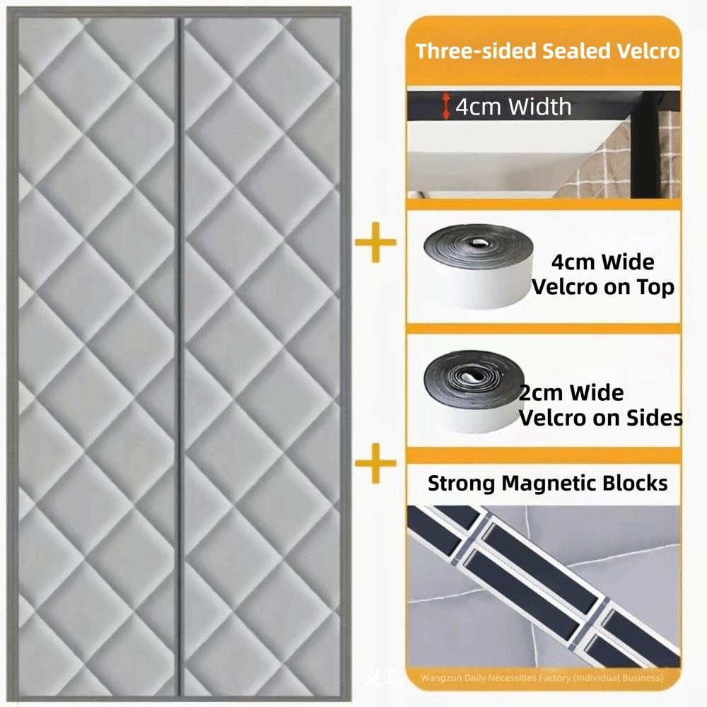 

Бавовняна штора на двері Потовщена Звукоізоляційна Штора для кондиціонера Без свердління Вітрозахисна Штора для зони кондиціонера 100X210cm