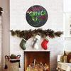 Christmas Welcome Door Sign Green Wooden Wreath for Front Door Wall Porch Indoor Outdoor Decor Party Decorations