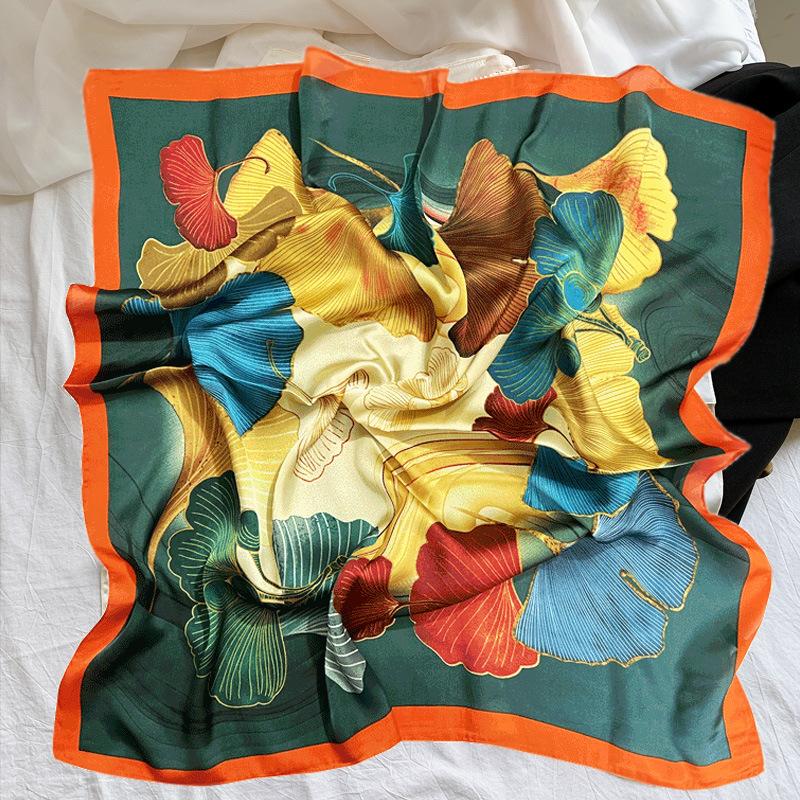 New Women Silk Printed Design Scarf For Women Fashion Neck Tie Hand Bag Foulard Wrist Kerchief Shawl Wraps Hajib Silk Scarves