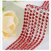 1yard/Piece 30Colors SS6-SS16 Glass Crystal Rhinestone Chain Silver Bottom Sew On Cup Chains  For Diy Garment Bags Decorations