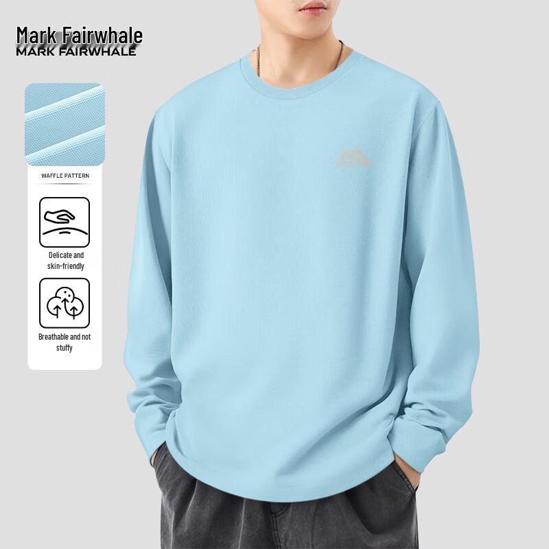 Mark Fairwhale Men's Vintage Loose Fit Waffle Knit Long Sleeve T-Shirt