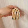 Rich Colors Enamel Oil-drip Floral Bracelet  Suitable for Matching Cheongsam
