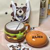 Cartoon Water Cup Cute Three-eyed Burger Mug Funny Underglaze Creative Ceramic Cup with Lid