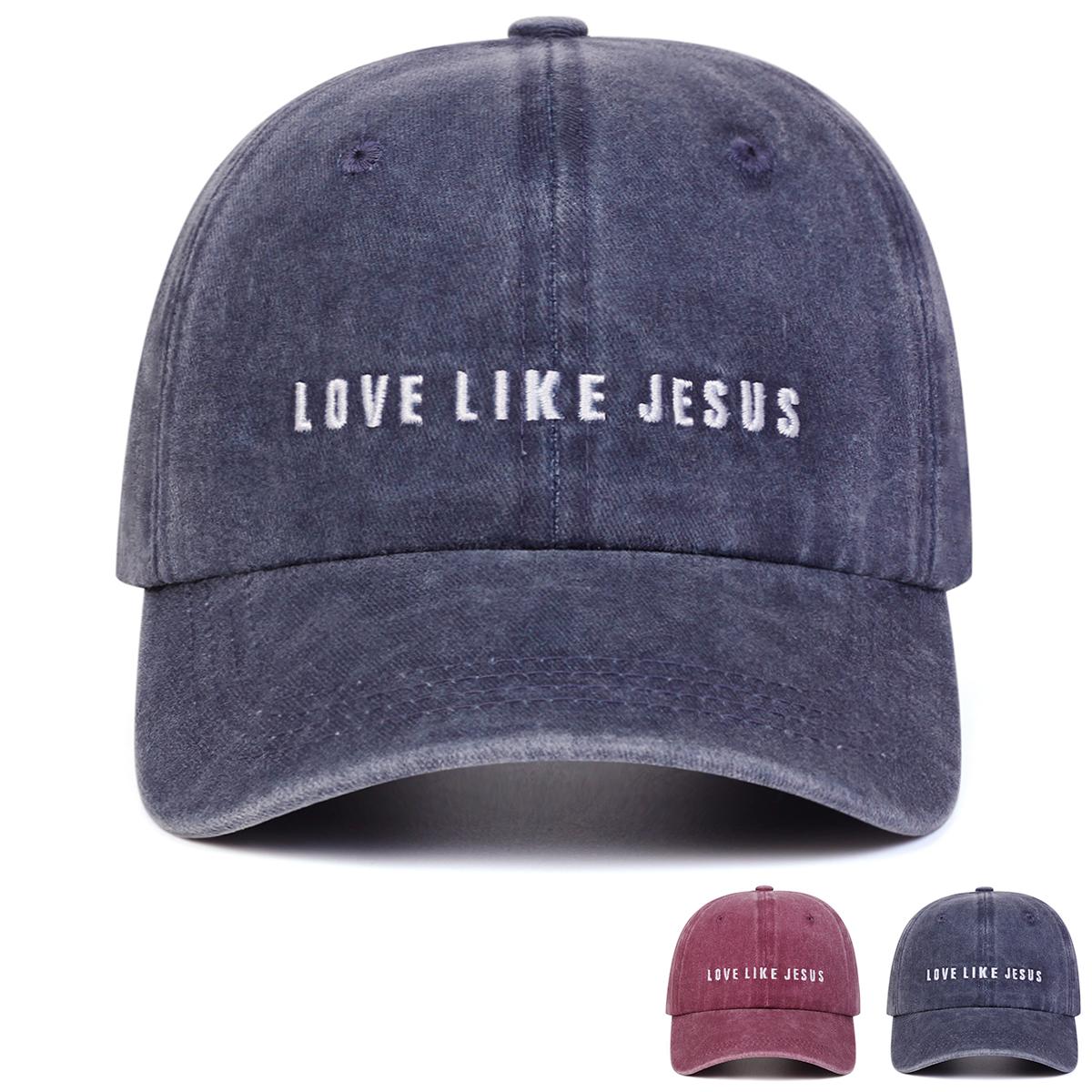Yiran Bag Women's Unisex Love Like Jesus Embroidery Baseball Caps Spring And Autumn Outdoor Adjustable Casual Hats Sunscreen Hat Sports Cap