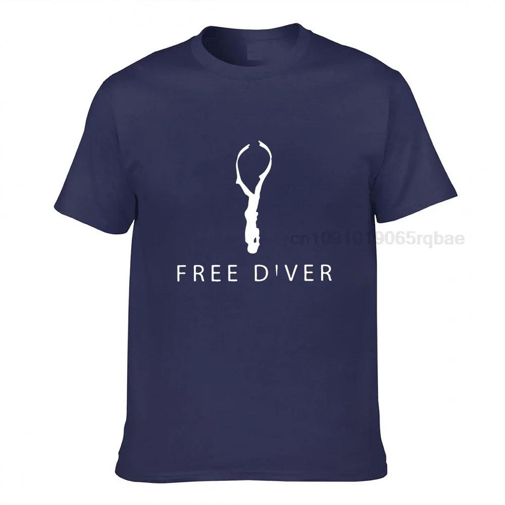 Free Diver Tshirts Unisex Divin Scuba Water Sports Casual Cotton Tee Shirt Crew Neck Classic Short Sleeve T Shirt Graphic Clothes