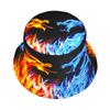 Fire Ice Dragon Print Bucket Hat, Unisex Gothic Style Fisherman Cap, Summer Sun Protection Panama Sunshade Hat for Outdoor Beach
