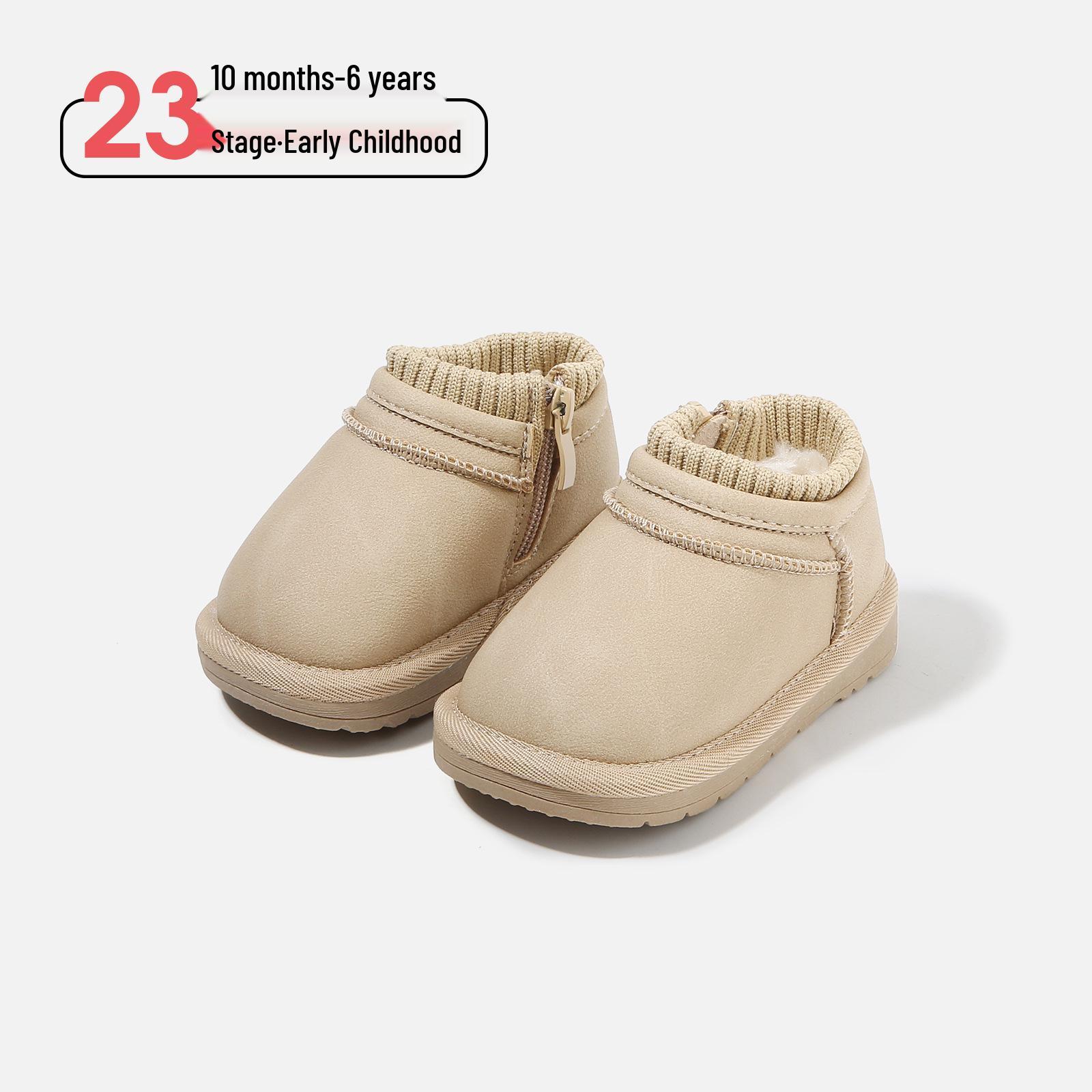 

2025 Autumn/Winter Fleece-Lined Leather Boots - Soft, Non-Slip Sole, Comfortable, Simple Design Baby Shoes Factory order 16-19 (120 pairs) хакі