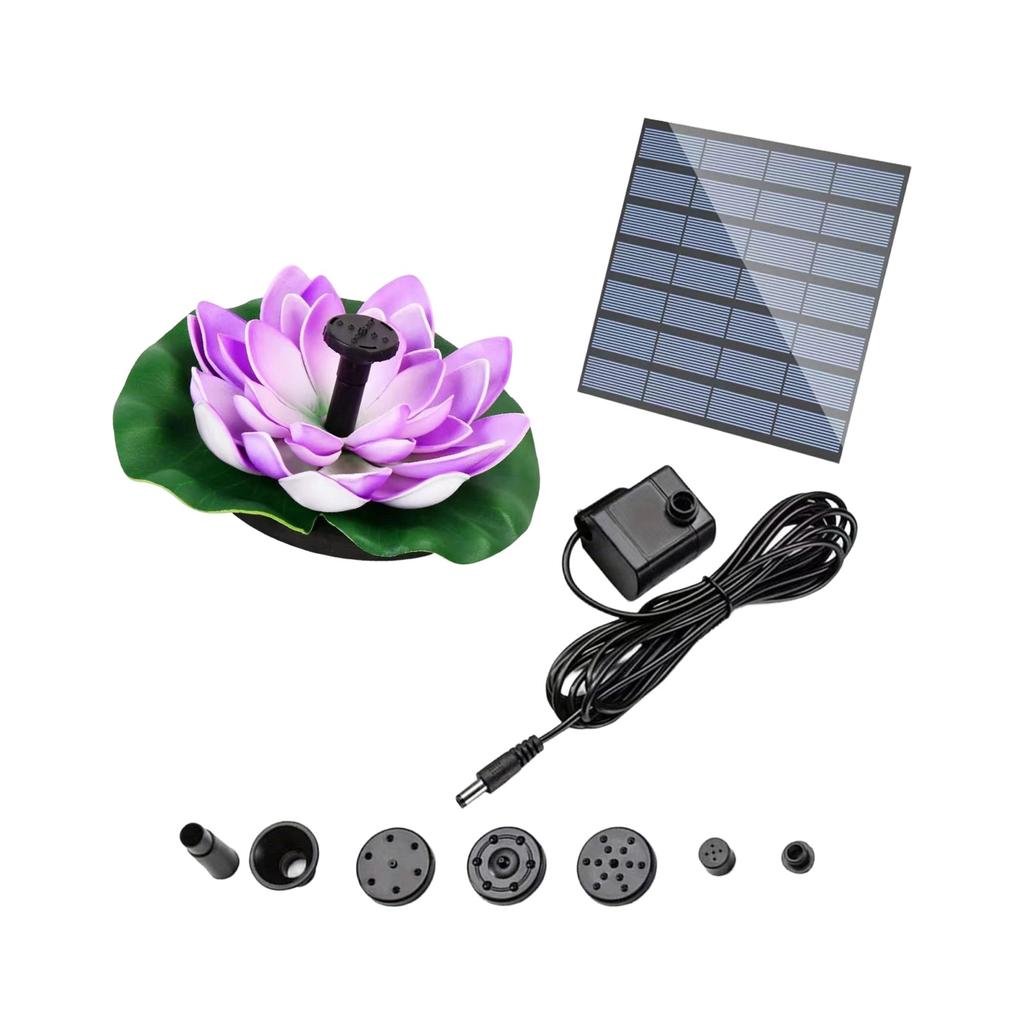 (Lotus Design) Floating Solar — Automatic Sprinkler For Birdbaths And ; A Flower-Shaped Water For Gardens, Courtyards, And Outdoor Decora