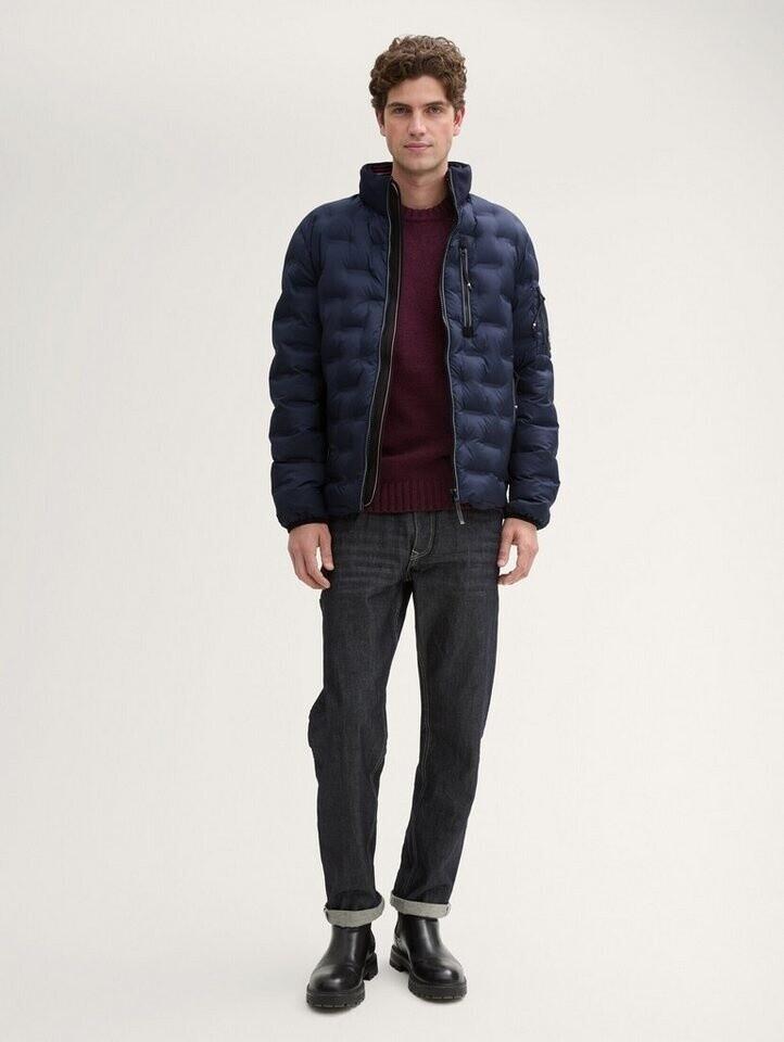 Demi-season Jacket Tom Tailor Hybrid Lightweight Quilted Jacket with a Hood and Stand-up Collar In Sky Captain Blue (1044092_10668)