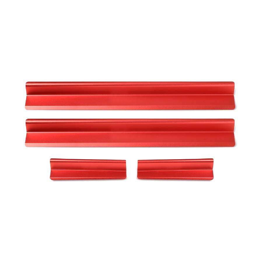 

Для Jeep Wrangler JK 2007-2017 2/4-дверная накладка на порог, входная крышка, защита приветственной педали, защитная накладка, черный автомобиль 4Pcs Metal Red