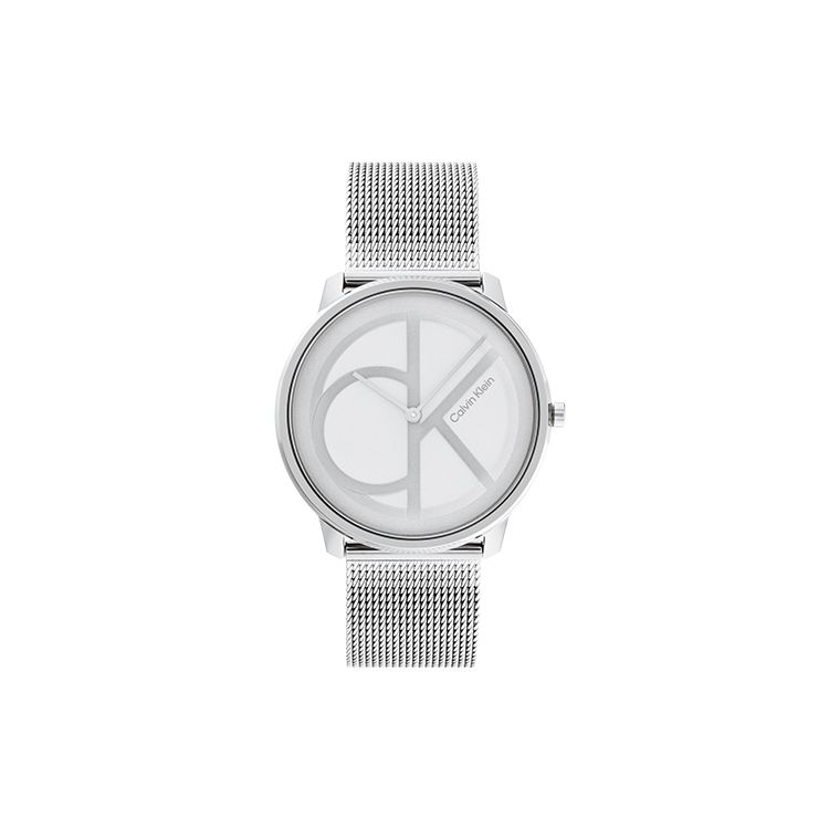 

Calvin Klein Quartz Watch Stainless Steel Strap Silver Dial Fashion Minimalist Classic Milanese Weave Strap Men watches 25200027 Regular Watch Box,Blue Dial 25200027